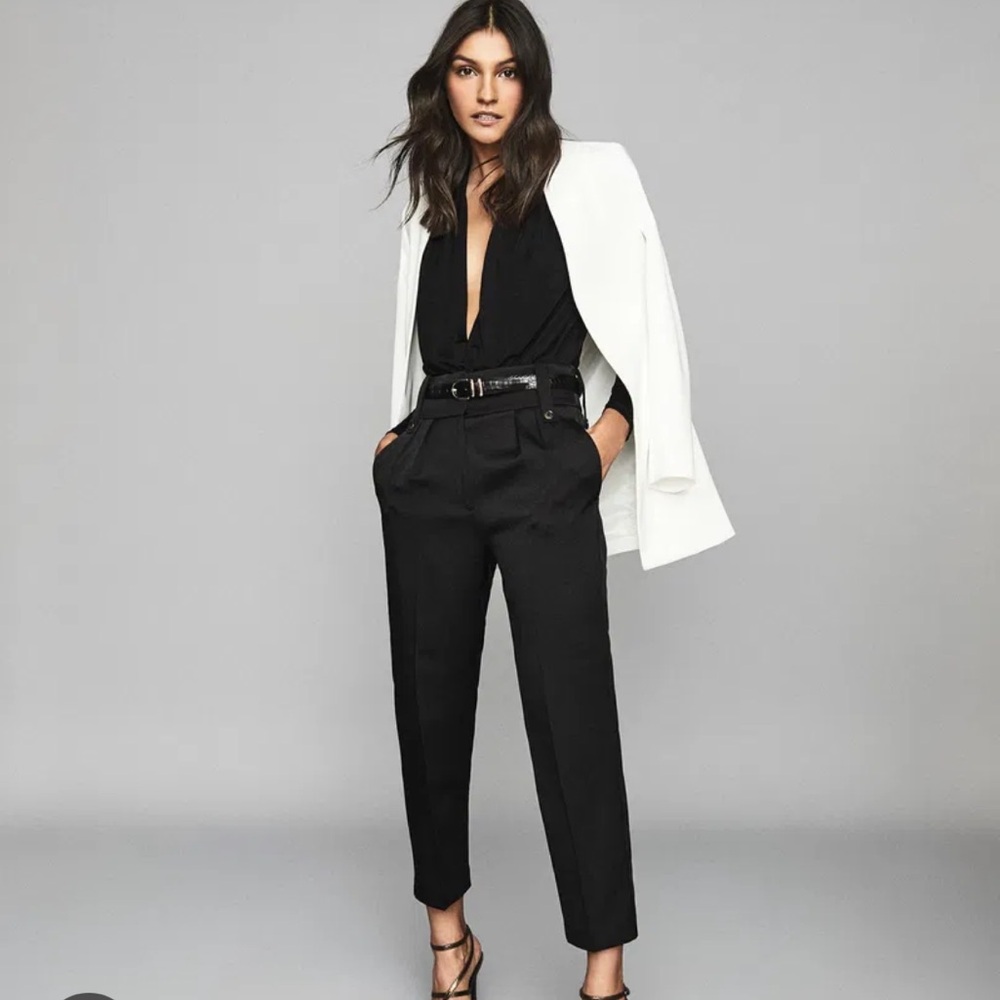 Reiss Black Lennox Trousers